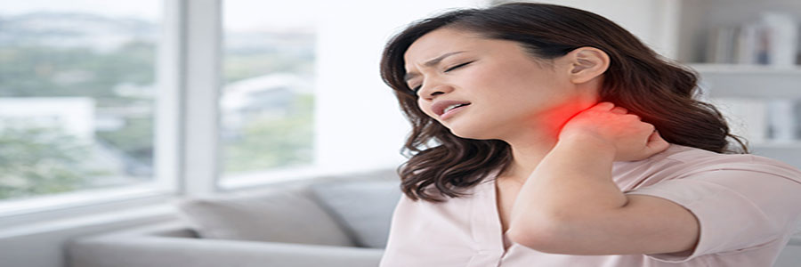 Person holding their neck while looking for neck pain relief in Charlotte NC
